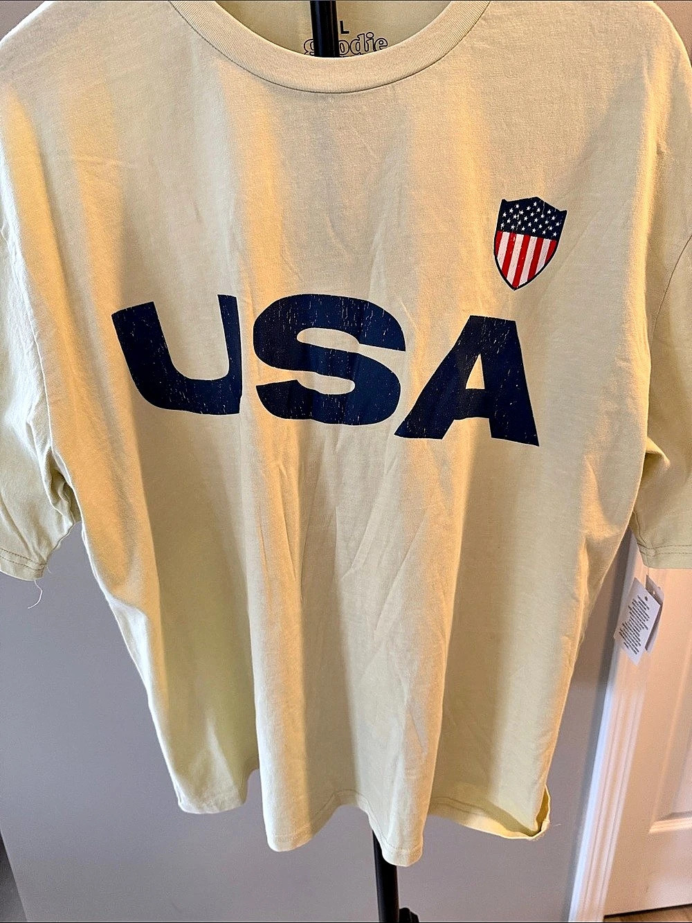Goodie Two Sleeves USA Shield Graphic Tee Short Sleeve Yellow